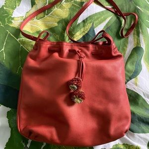 Bottega Veneta orange & gold leather bag